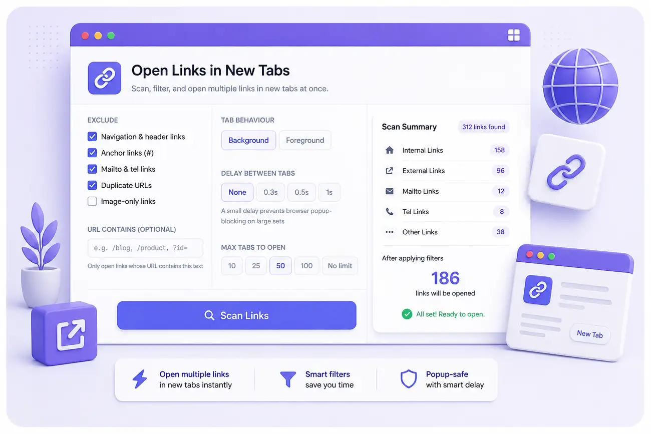Open Links Into New tab - DevToolkit